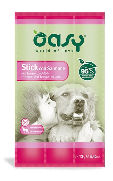 OASY CANE SNACK STICK SALMONE CF. (3x12) GR
