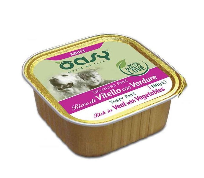 Oasy Cane Delizioso Pate' Adulto Vitello & Verdure 150 g
