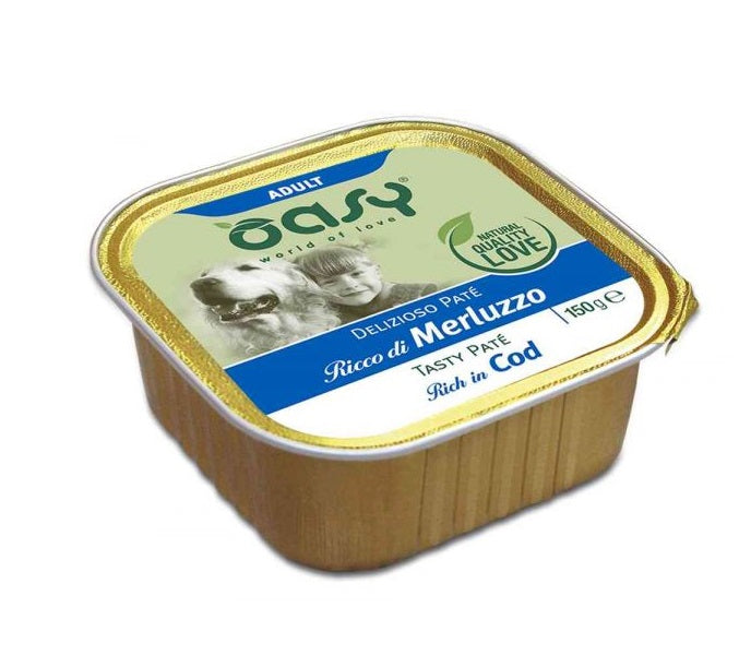 Oasy Cane Delizioso Pate' Adulto Merluzzo 150 g