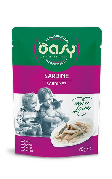 OASY GATTO MORE LOVE IN BUSTA ADULTO SARDINE 70 GR