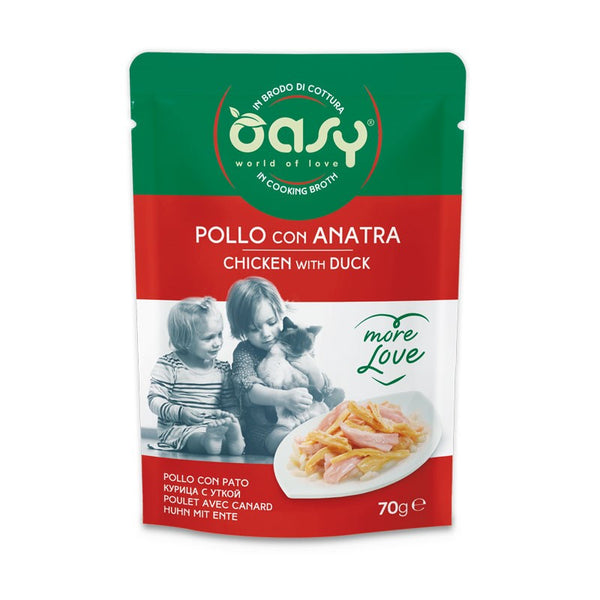 OASY GATTO MORE LOVE IN BUSTA ADULTO POLLO & ANATRA 70 GR