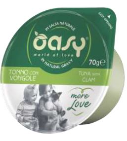 OASY GATTO MORE LOVE IN CUP ADULTO TONNO & VONGOLE 70 GR