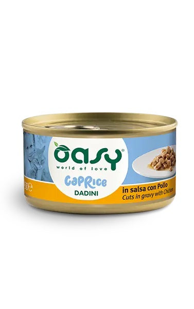 Oasy Gatto Caprice Dadini in Salsa Adulto Pollo 85 g