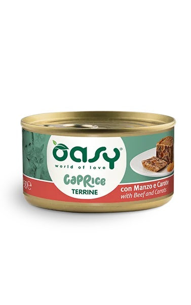 OASY GATTO CAPRICE TERRINE ADULTO MANZO & CAROTE 85 GR