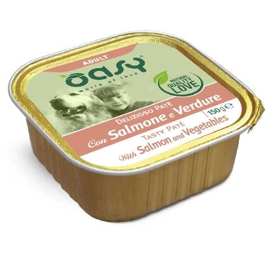 Oasy Cane Delizioso Pate' Adulto Salmone & Verdure 150 g