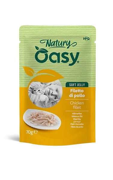 OASY GATTO NATURY SOFT JELLY IN BUSTA ADULTO FILETTO DI POLLO 70 GR