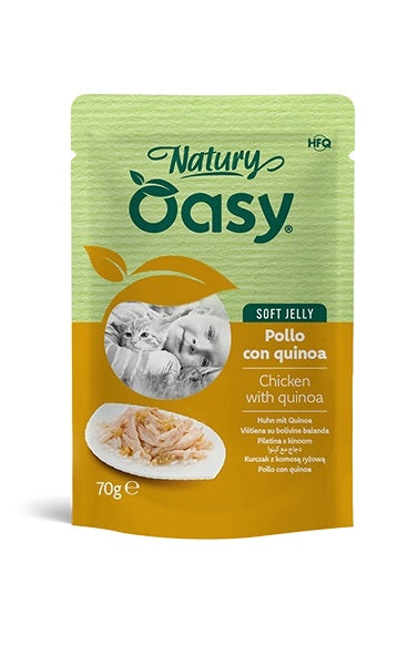 OASY GATTO NATURY SOFT JELLY IN BUSTA ADULTO POLLO & QUINOA 70 GR