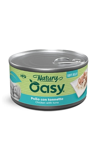 OASY CANE NATURY SOFT JELLY IN LATTINA ADULTO POLLO & TONNETTO 150 GR