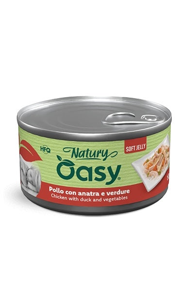 OASY CANE NATURY SOFT JELLY IN LATTINA ADULTO POLLO, ANATRA & VERDURE 150 GR