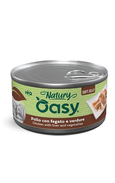 Oasy Cane Natury Soft Jelly in Lattina Adulto Pollo, Fegato & Verdure 150 g