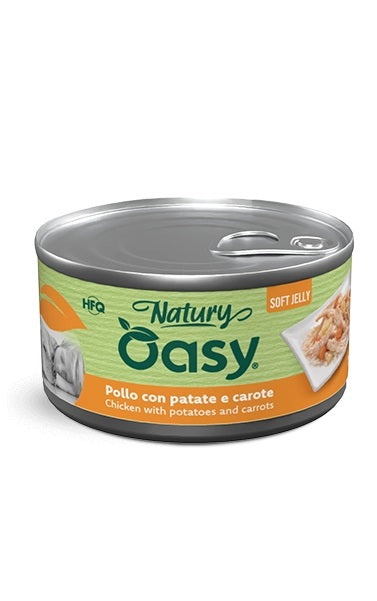 Oasy Cane Natury Soft Jelly in Lattina Adulto Pollo, Patate & Carote 150 g