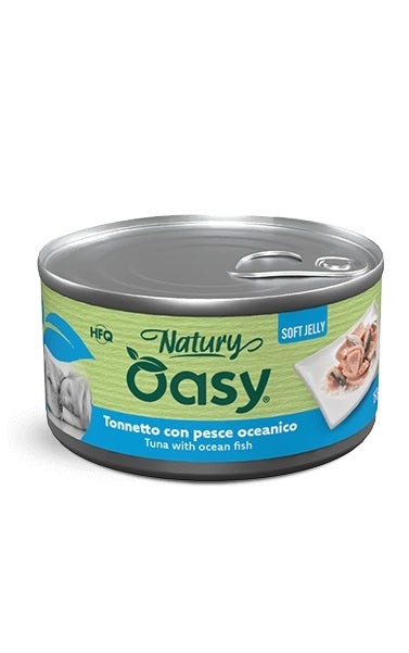OASY CANE NATURY SOFT JELLY IN LATTINA ADULTO TONNETTO & PESCE OCEANICO 150 GR