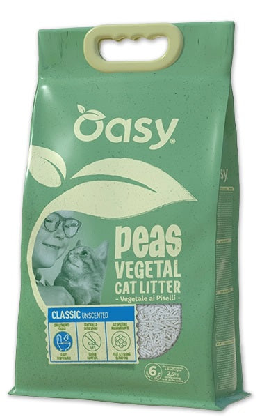 OASY GATTO LETTIERA VEGETALE "PEAS" FIBRA DI PISELLI - CLASSIC UNSCENTED 6 LT