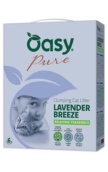OASY GATTO LETTIERA "PURE" AGGLOMERANTE - LAVENDER BREEZE 6 LT