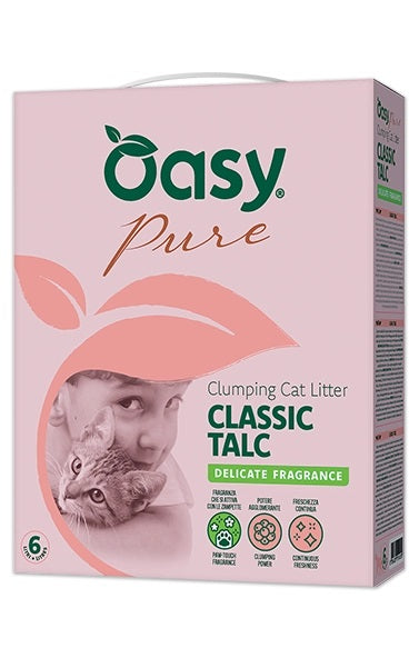 OASY GATTO LETTIERA "PURE" AGGLOMERANTE - CLASSIC TALC 6 LT