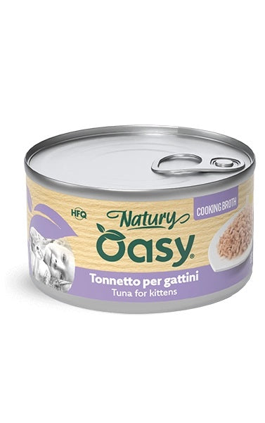 Oasy Gatto Natury Lattina in Brodo di Cottura Kitten Tonnetto 85 g