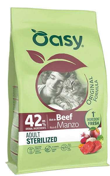OASY GATTO ORIGINAL FORMULA ADULTO STERILIZZATO MANZO 1,5 KG