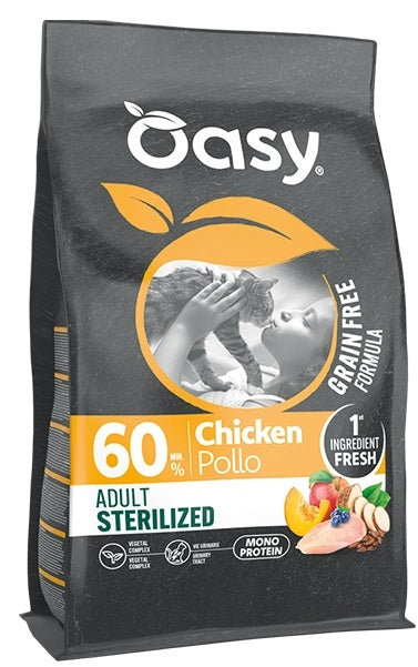 OASY GATTO GRAIN FREE FORMULA ADULTO STERILIZZATO POLLO 1,5 KG