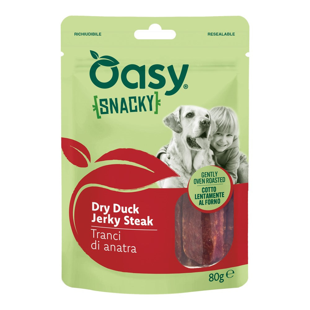 OASY CANE SNACK SNACKY TRANCI DI ANATRA BUSTA 80 GR