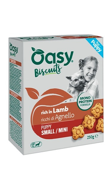 OASY CANE SNACK BISCUITS MONOPROTEIN PUPPY SMALL&MINI AGNELLO 250 GR