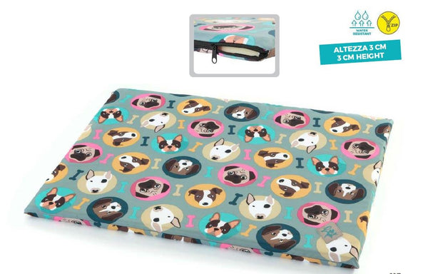 LEO PET CANE CUSCINO MATERASSINO "OXFORD DOGS" 70x100x3 CM