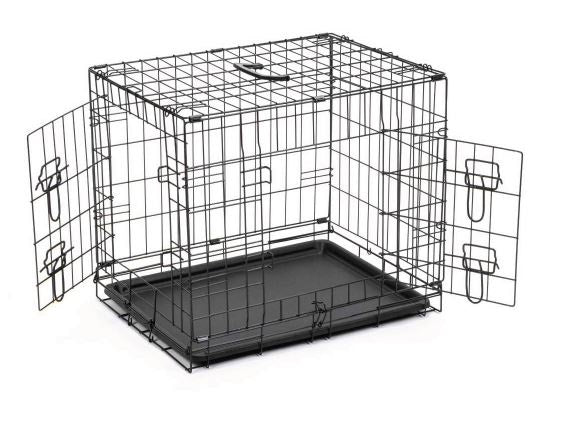 LEO PET TRASPORTINO GABBIA IN FERRO PIEGHEVOLE CON 2 PORTE 76x45x51,5 CM