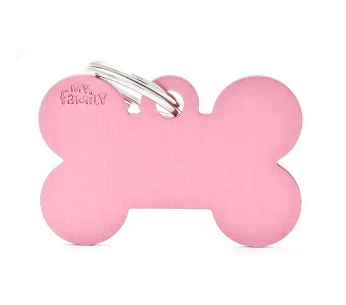 MY FAMILY MEDAGLIETTA SMALL BONE ALUMINUM PINK alimento per cani e gatti | Pet Care Italia