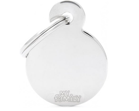 MY FAMILY MEDAGLIETTA SMALL ROUND CHROMED BRASS alimento per cani e gatti | Pet Care Italia