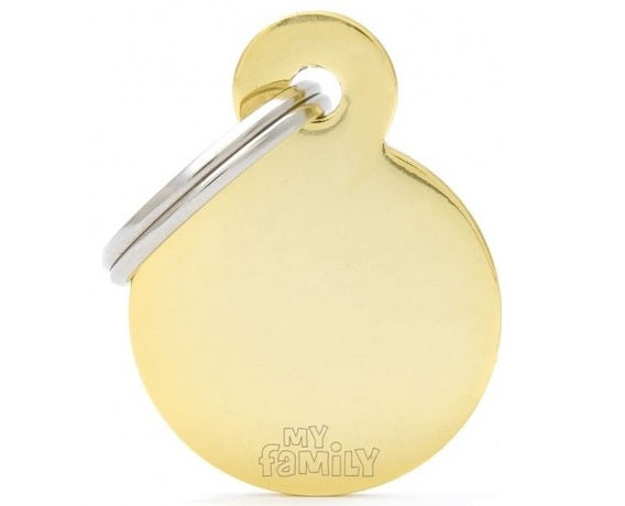 MY FAMILY MEDAGLIETTA SMALL ROUND GOLDEN BRASS alimento per cani e gatti | Pet Care Italia