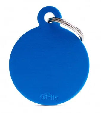 MY FAMILY MEDAGLIETTA BIG ROUND ALUMINUM BLUE alimento per cani e gatti | Pet Care Italia