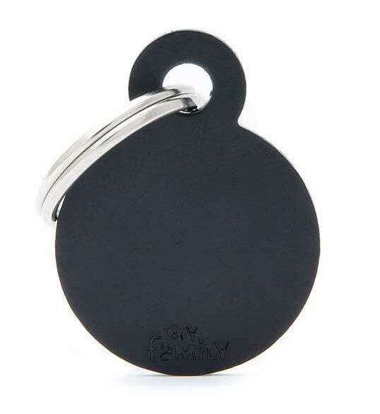 MY FAMILY MEDAGLIETTA SMALL ROUND ALUMINUM BLACK alimento per cani e gatti | Pet Care Italia