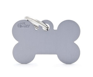 MY FAMILY MEDAGLIETTA SMALL BONE ALUMINUM GREY alimento per cani e gatti | Pet Care Italia