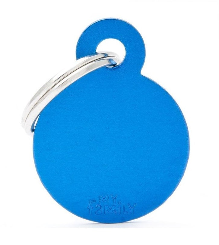 MY FAMILY MEDAGLIETTA SMALL ROUND ALUMINUM LIGHT BLUE alimento per cani e gatti | Pet Care Italia