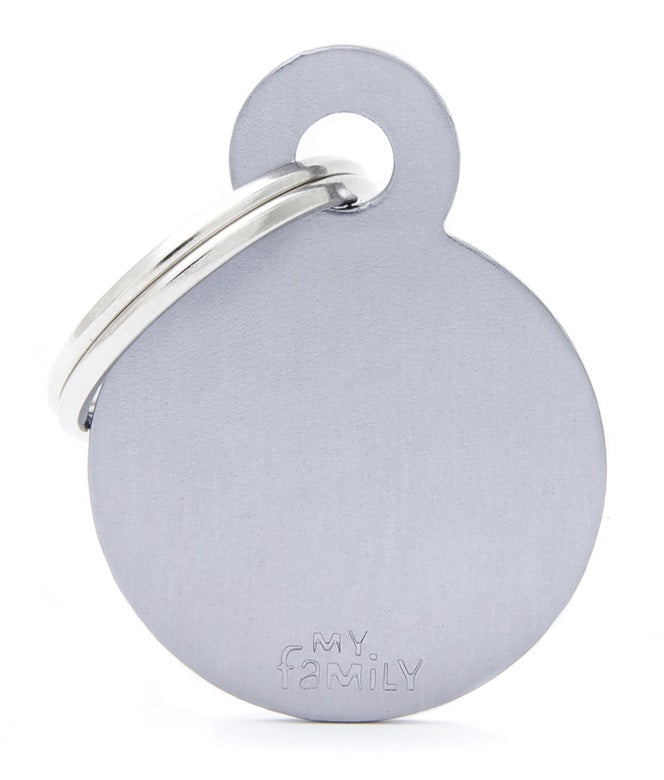 MY FAMILY MEDAGLIETTA SMALL ROUND ALUMINUM GREY alimento per cani e gatti | Pet Care Italia