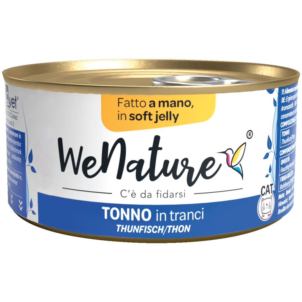 WENATURE GATTO LATTINA IN JELLY ADULTO TONNO IN TRANCI 85 GR alimento per cani e gatti | Pet Care Italia