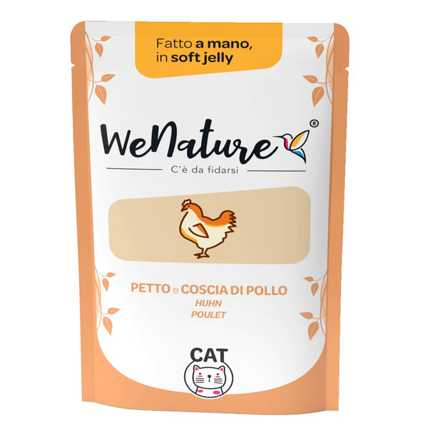 WENATURE GATTO BUSTA IN JELLY ADULTO PETTO DI POLLO & COSCIA DI POLLO 70 GR