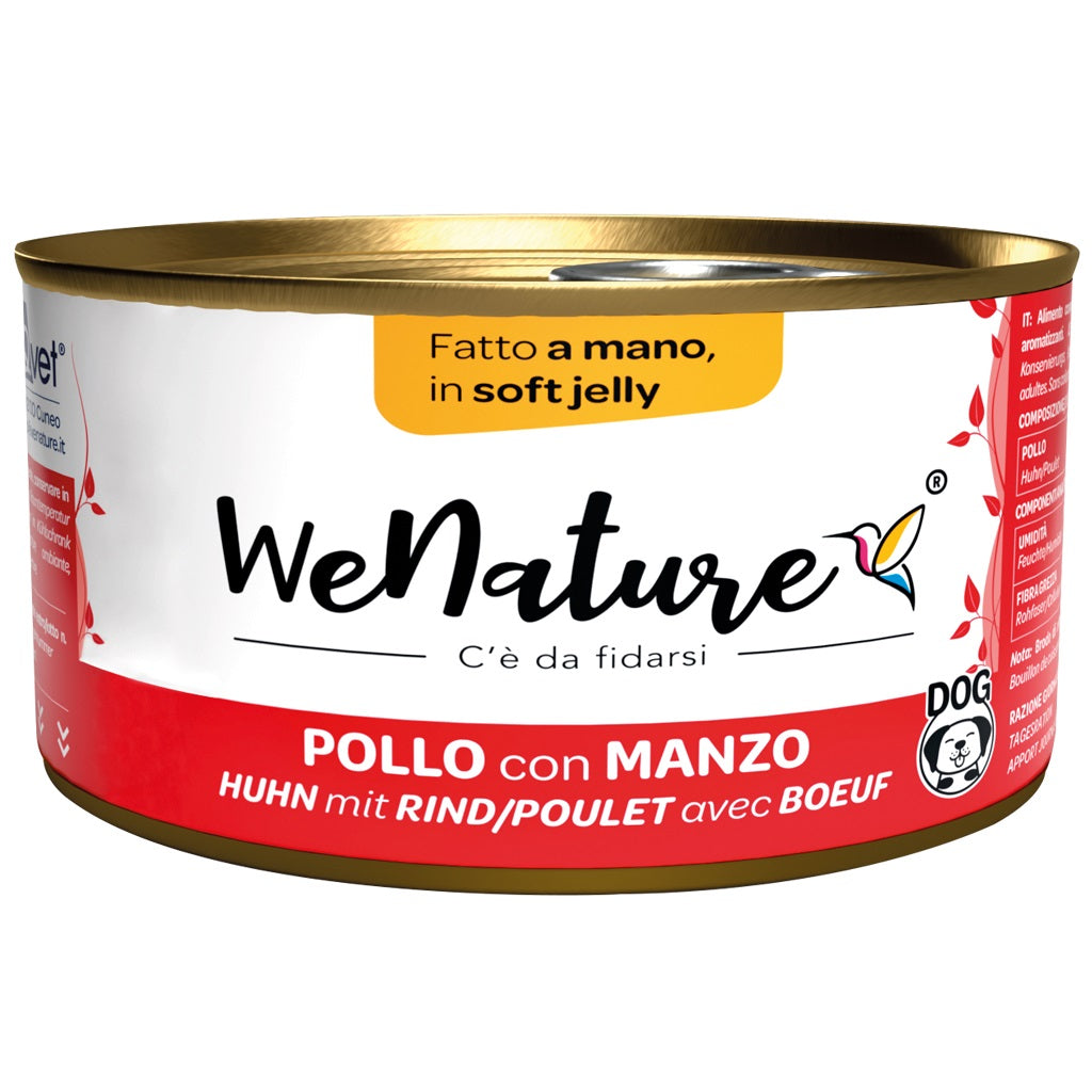 WENATURE CANE LATTINA IN JELLY ADULTO POLLO & MANZO 150 GR alimento per cani e gatti | Pet Care Italia