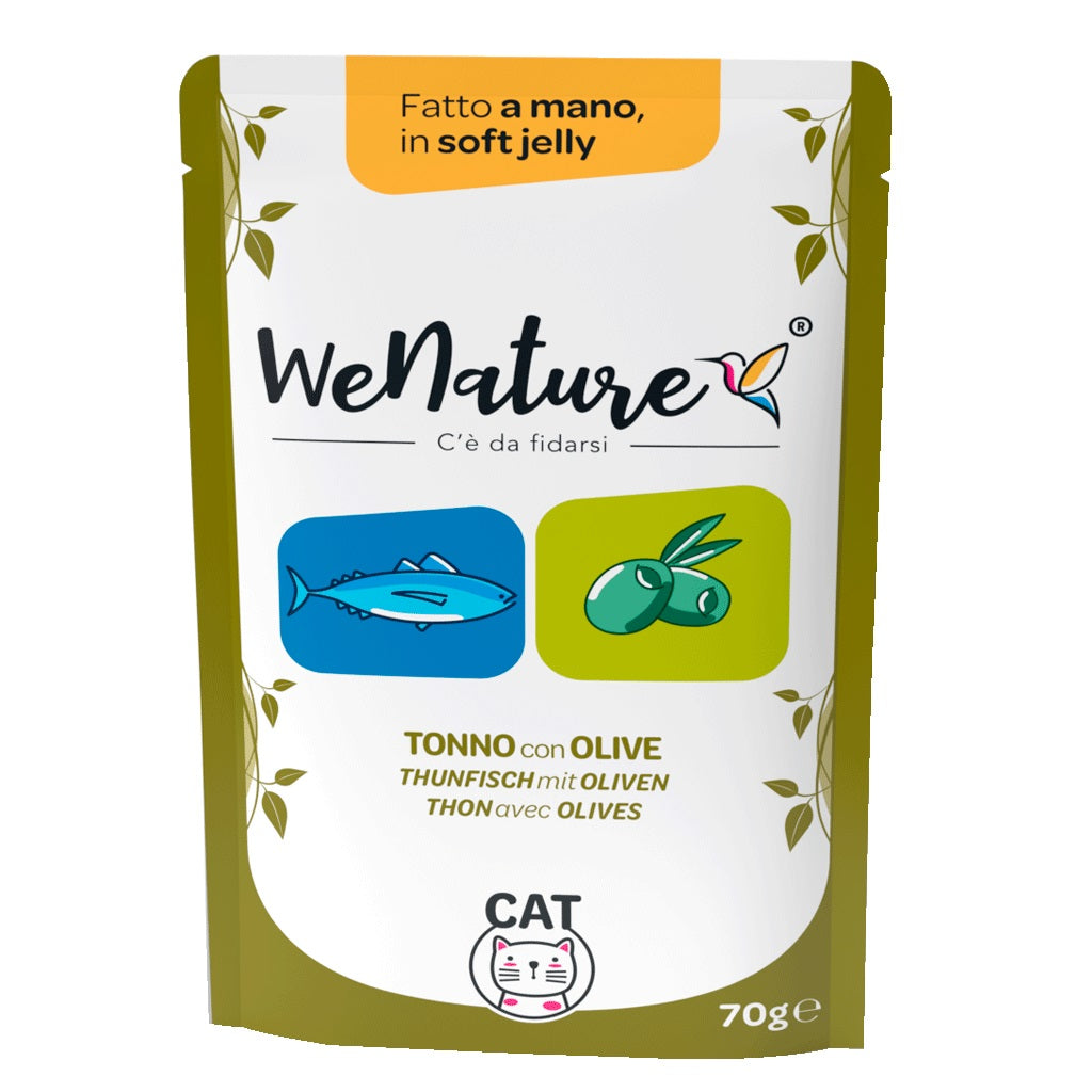 WENATURE GATTO BUSTA IN JELLY ADULTO TONNO & OLIVE 70 GR alimento per cani e gatti | Pet Care Italia
