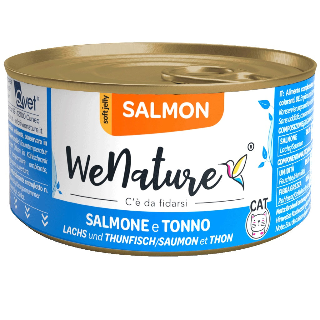 WENATURE GATTO LATTINA IN JELLY ADULTO SALMONE & TONNO 85 GR alimento per cani e gatti | Pet Care Italia