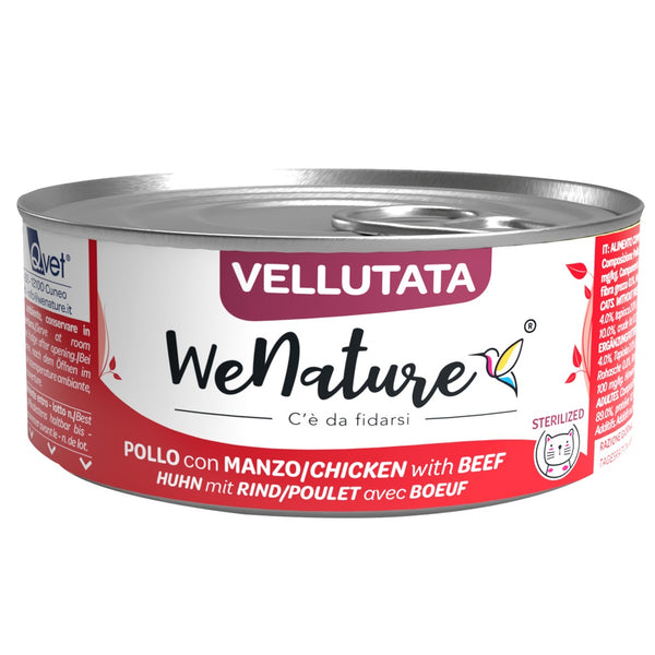 WENATURE GATTO LATTINA VELLUTATA STERILISED ADULTO POLLO & MANZO 70 GR