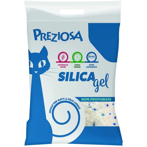 Preziosa Gatto Lettiera Igienica Silica Gel Non Profumata 4 kg