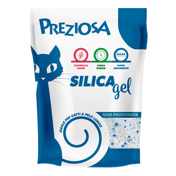PREZIOSA GATTO LETTIERA IGIENICA SILICA GEL NON PROFUMATA 6,5 KG