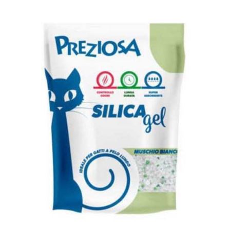 PREZIOSA GATTO LETTIERA IGIENICA SILICA GEL MUSCHIO BIANCO 6,5 KG