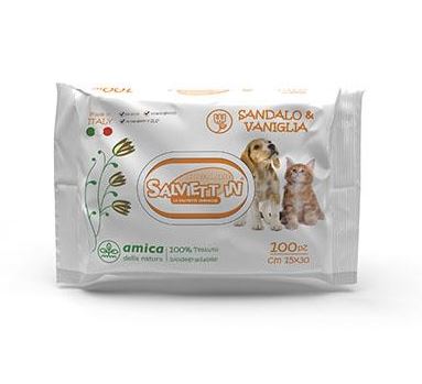 SALVIETT IN SALVIETTE IGIENICHE "XXL" BIODEGRADABILI CF. (100 PZ) SANDALO & VANIGLIA alimento per cani e gatti | Pet Care Italia