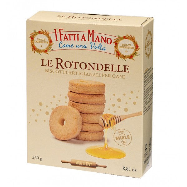 DOLCI IMPRONTE CANE SNACK BISCOTTI "I FATTI A MANO-LE ROTONDELLE" 250 GR