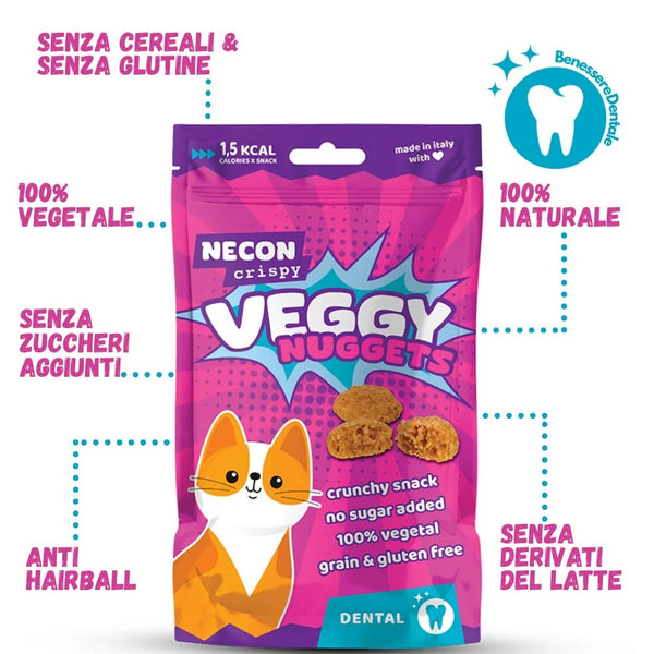 NECON CRISPY GATTO SNACK VEGGY NUGGETS DENTAL 85 GR