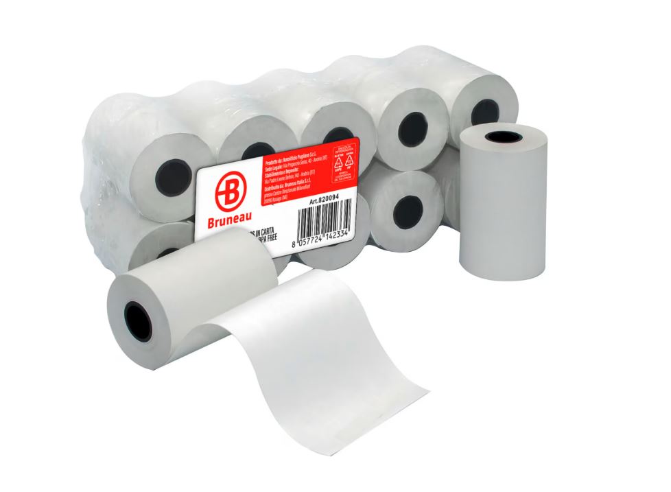 BRUNEAU CARTA TERMICA PER SCONTRINO POS 57 MM x 18 MT CF. (10 ROTOLI)