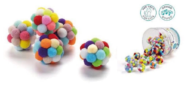 LEO PET GATTO GIOCO PALLINA IN TESSUTO 4,5 CM (colori assortiti)