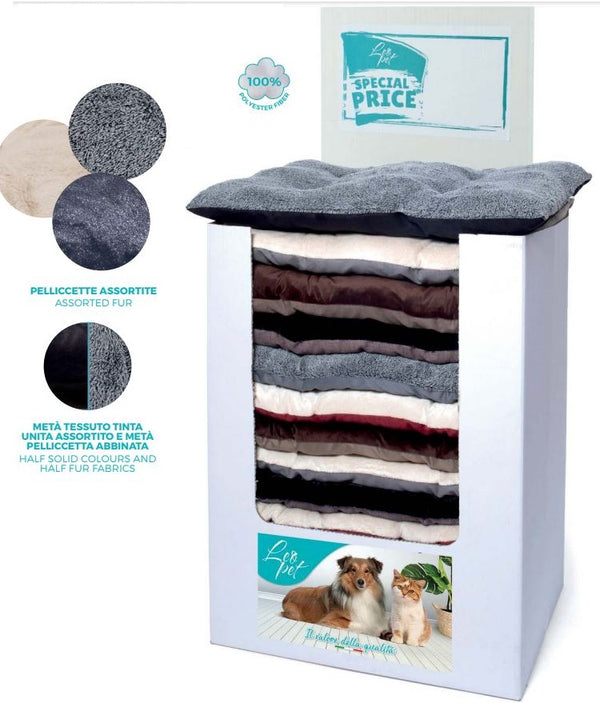 LEO PET CUSCINO BOMBER CON PELLICCIA 60x85 CM (fantasie assortite)