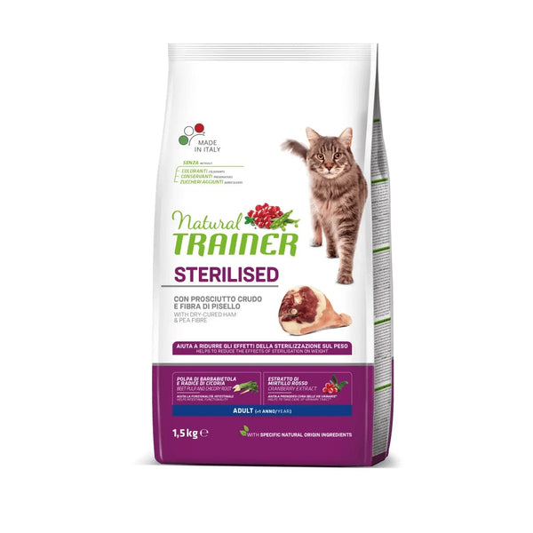TRAINER GATTO NATURAL ADULTO STERILIZZATO PROSCIUTTO CRUDO 1,5 KG